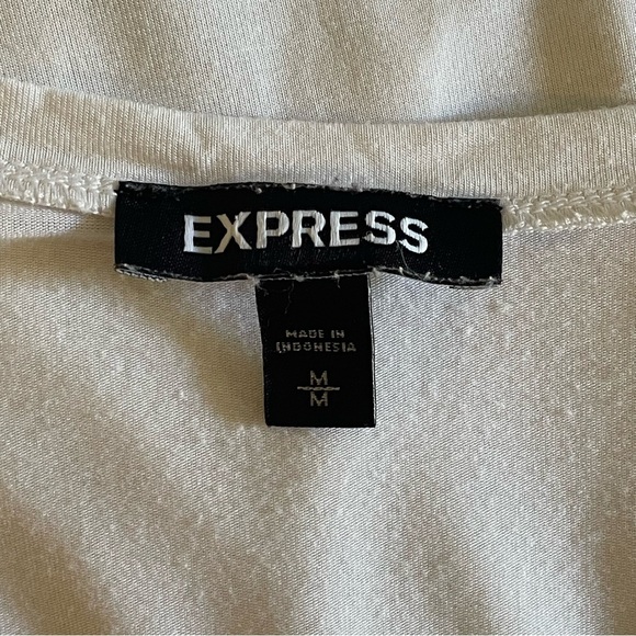 Express Asymmetrical White Ruched Sleeveless Lightweight Tank Top Women Size M - Picture 5 of 7